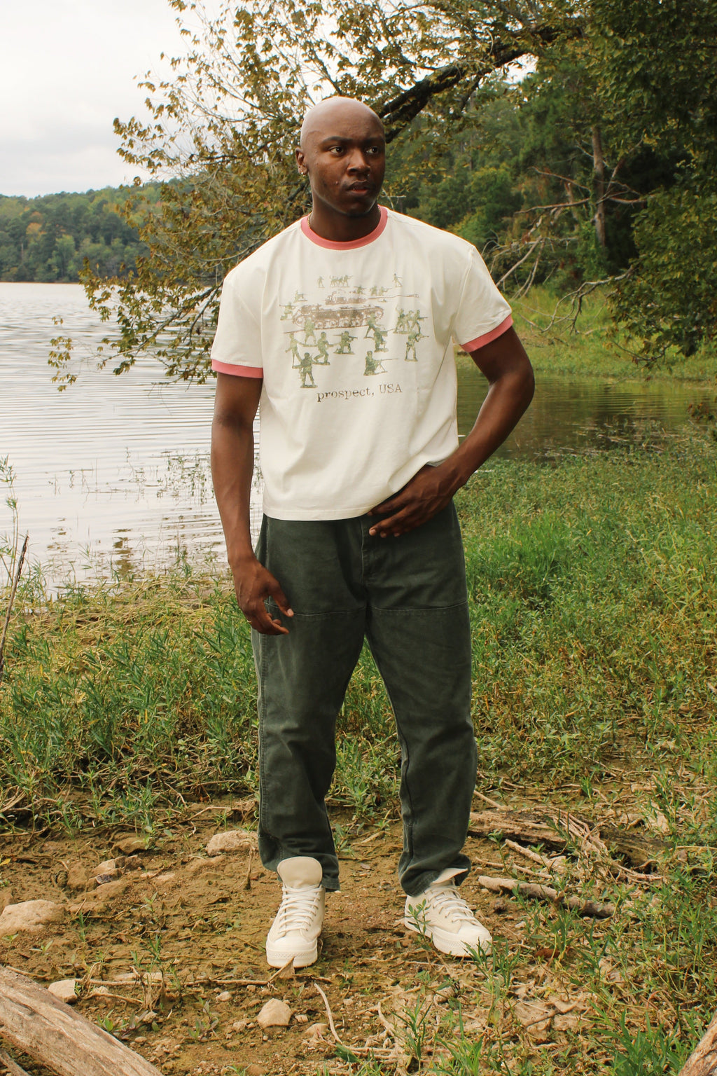 “At war” ringer tee