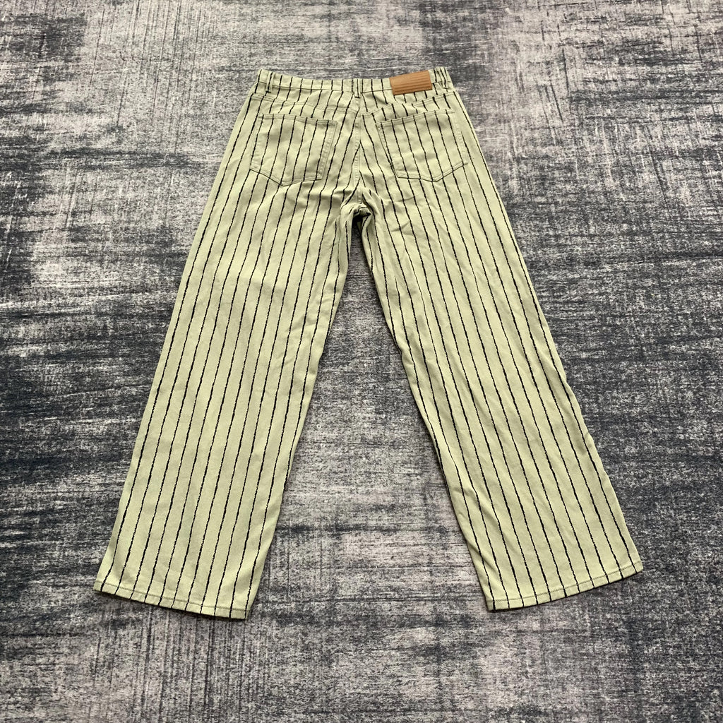 Double knee pinstriped matcha carpenter denim